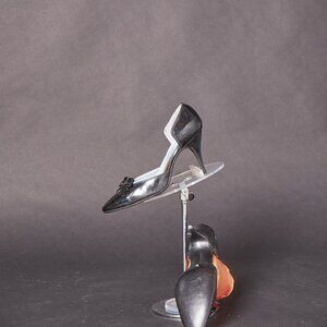 1960s Joseph Larose Black Patent Leather Bow Pumps